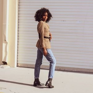 Vintage 90's Brown Houndstooth Jacket